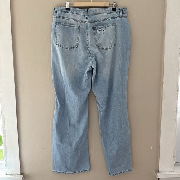 Fashion Nova Womens Straight Jeans Size 14 Plus Distressed High Rise Denim - Picture 4 of 11